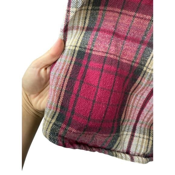 Vintage Oshkosh Sportswear Shirt Flannel Red Cotton Heavy Button Up Mens Medium - Picture 7 of 9